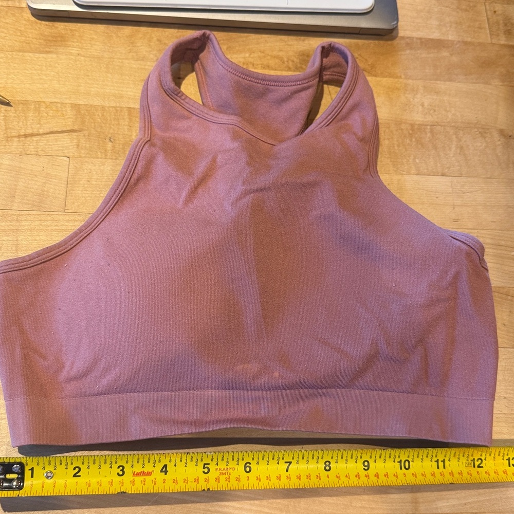 Fornia High Neck Crop Top Tank Sports Bra like w/pads sz S/M-Dusty Rose Pink